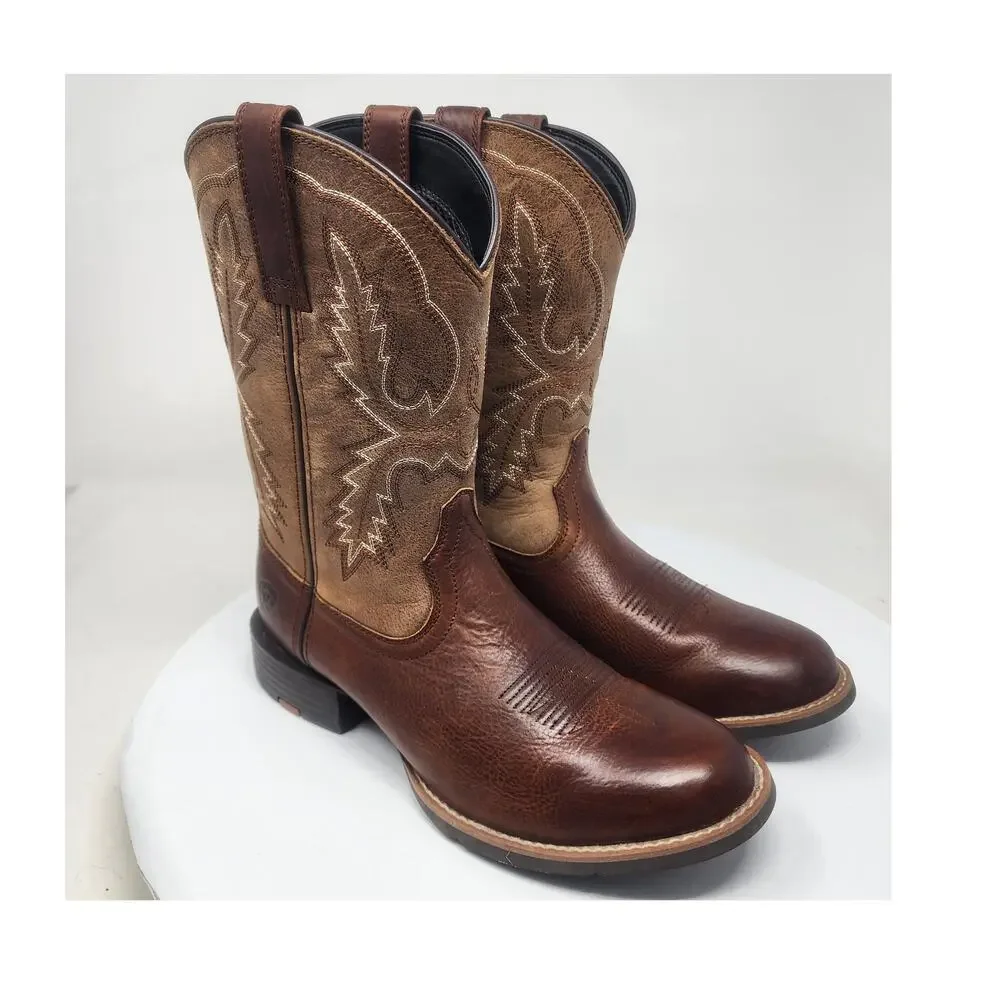 Ariat Sport Stratten Cowboy Boot Men 8D Peanut |Toasty Tan Leather 10053658